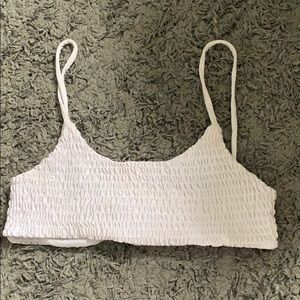 ZAFUL WHITE RIBBED BIKINI TOP